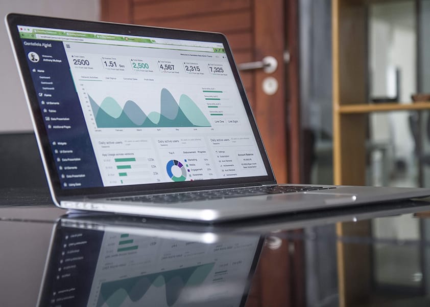 Digital Marketing data on laptop screen