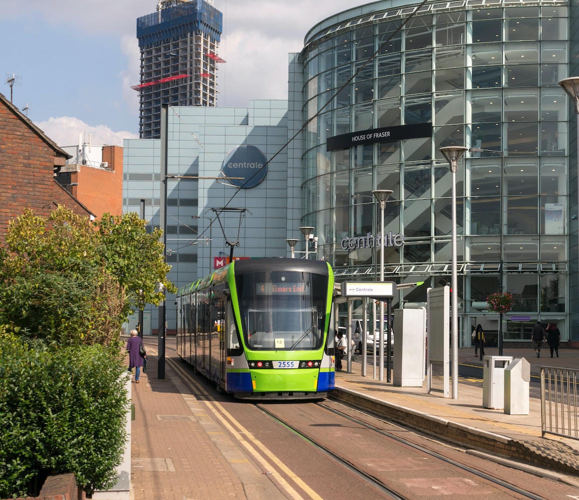 Croydon street with tram